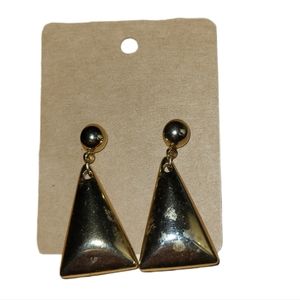 Vtg Gold Colour Pierced Earrings Lot 3